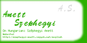 anett szephegyi business card